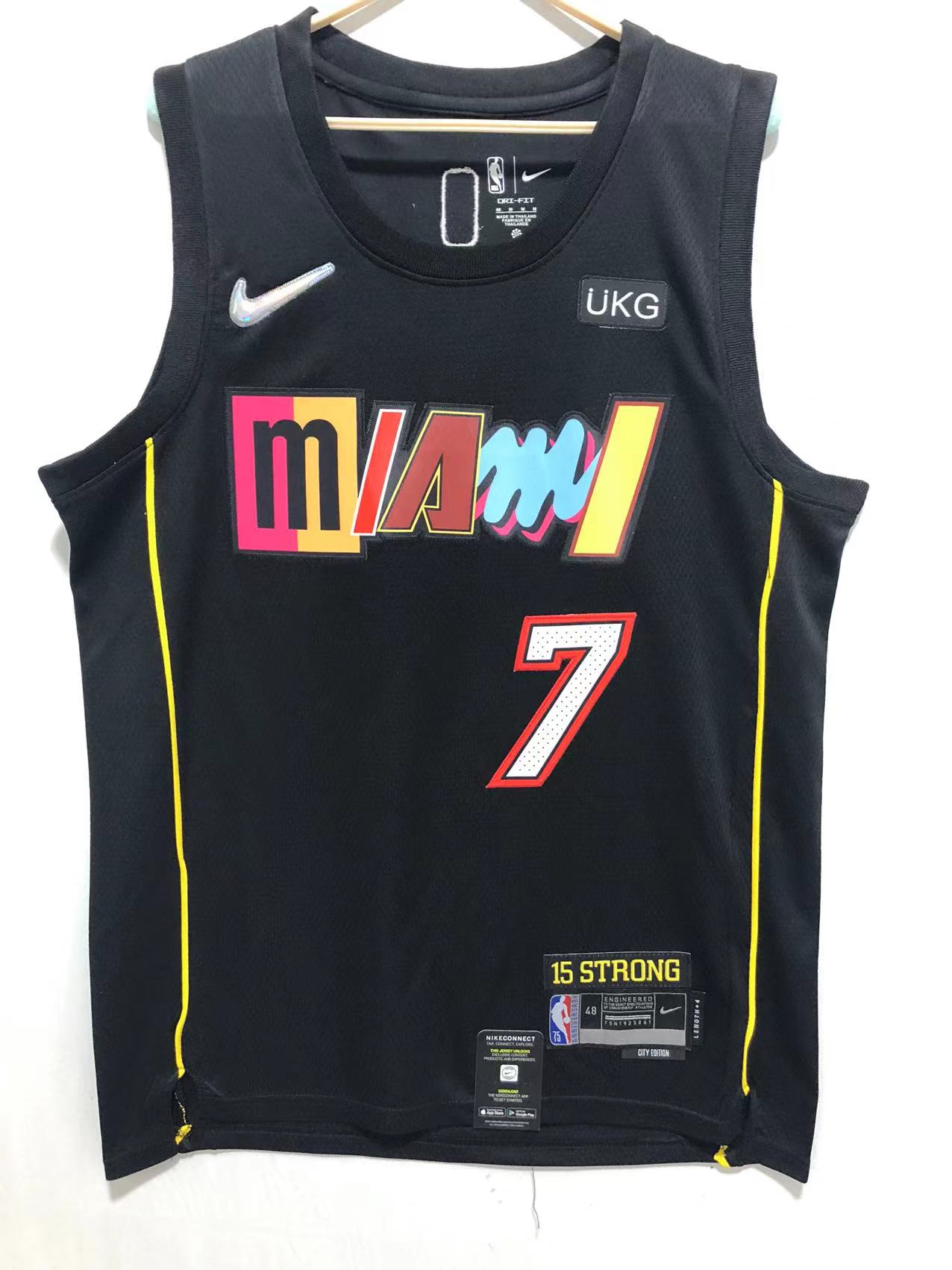 2022 Men Miami Heat #7 Lowry black city edition Nike NBA Jerseys->buffalo bills->NFL Jersey